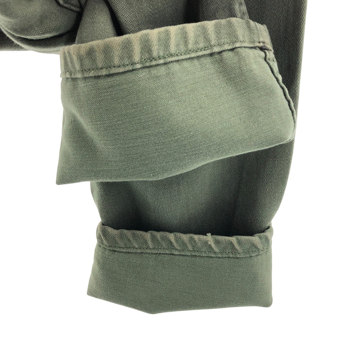 60'S barrel sleeve 3rd model military utility shirt, women's size M, vintage unclear Khaki type Vintage Second Hand