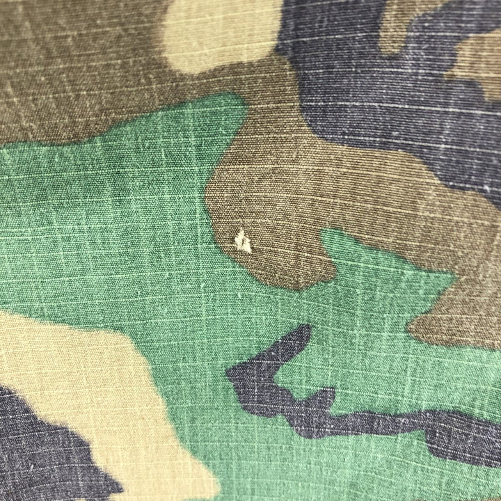 US Military Camouflage Pattern Woodland Camo Ripstop Military Jacket Made in USA MEDIUM-REGULAR Men's M cotton Khaki type Vintage Second Hand