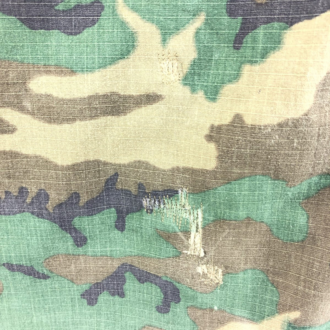 US Military Camouflage Pattern Woodland Camo Ripstop Military Jacket Made in USA MEDIUM-REGULAR Men's M cotton Khaki type Vintage Second Hand