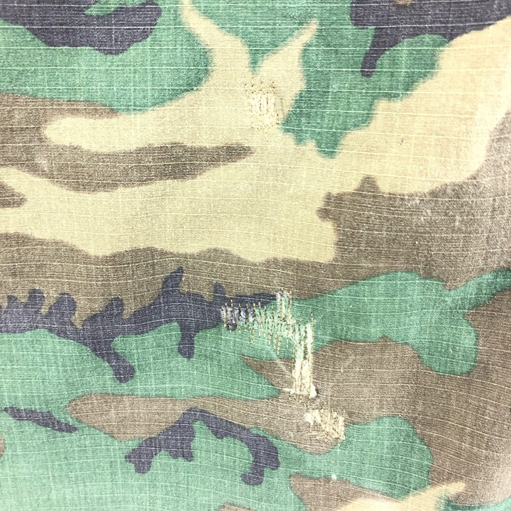 US Military Camouflage Pattern Woodland Camo Ripstop Military Jacket Made in USA MEDIUM-REGULAR Men's M cotton Khaki type Vintage Second Hand