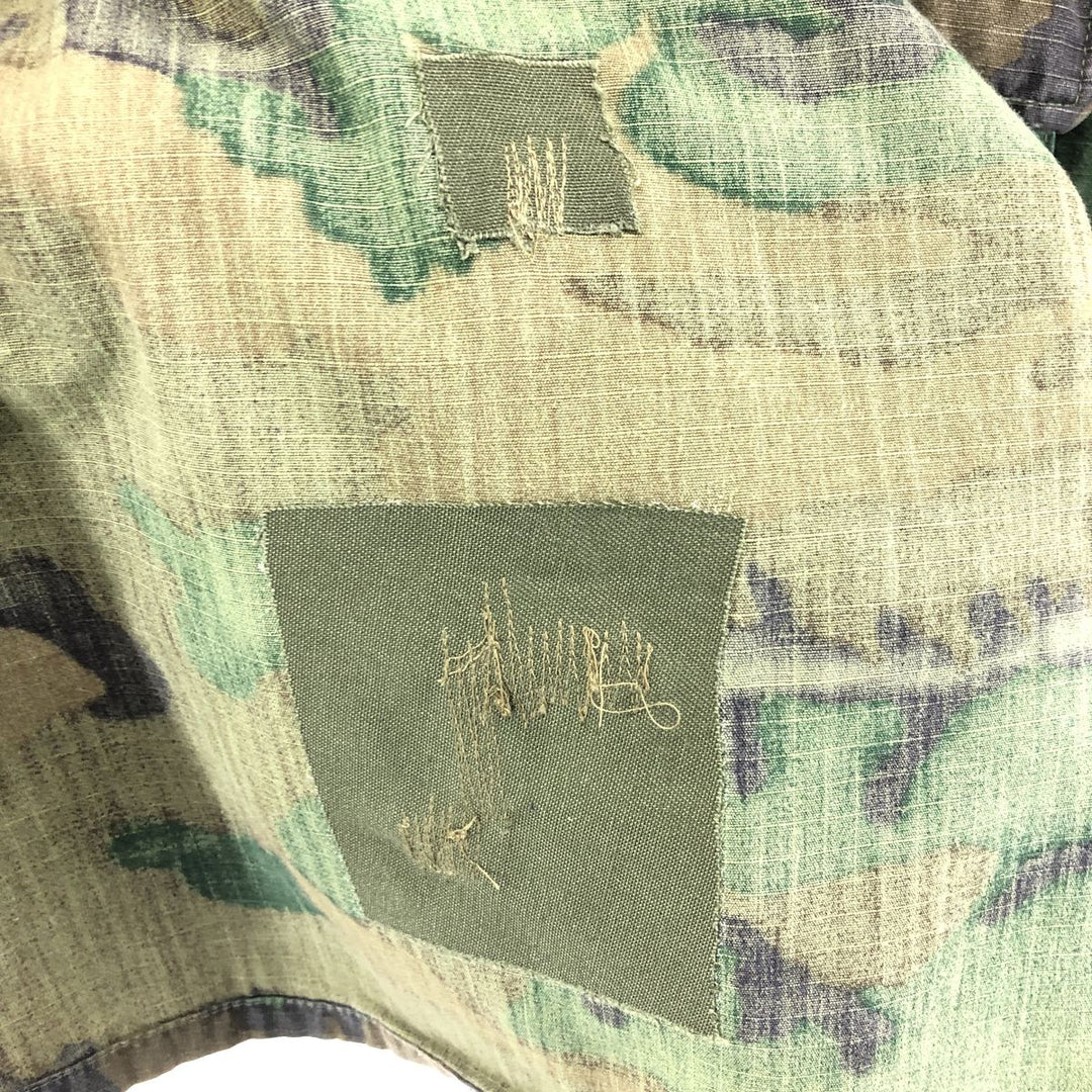 US Military Camouflage Pattern Woodland Camo Ripstop Military Jacket Made in USA MEDIUM-REGULAR Men's M cotton Khaki type Vintage Second Hand