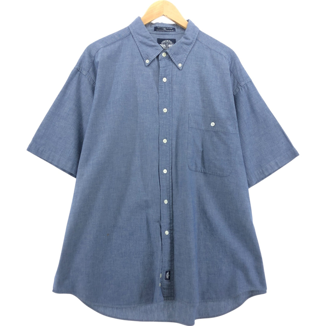 90'S Levi's DOCKERS short sleeve button down shirt, men's XL size, vintage cotton blue type Vintage Second Hand