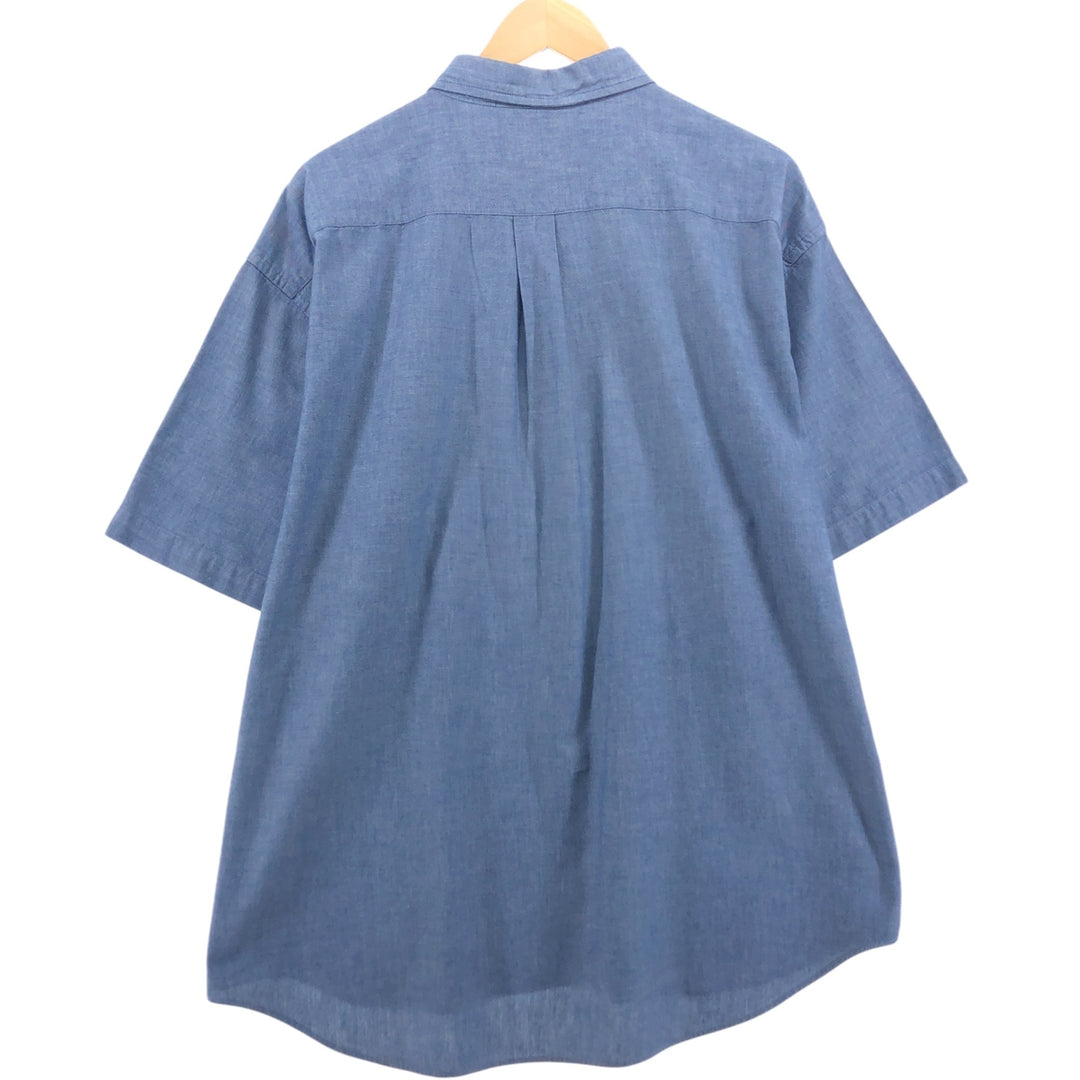 90'S Levi's DOCKERS short sleeve button down shirt, men's XL size, vintage cotton blue type Vintage Second Hand