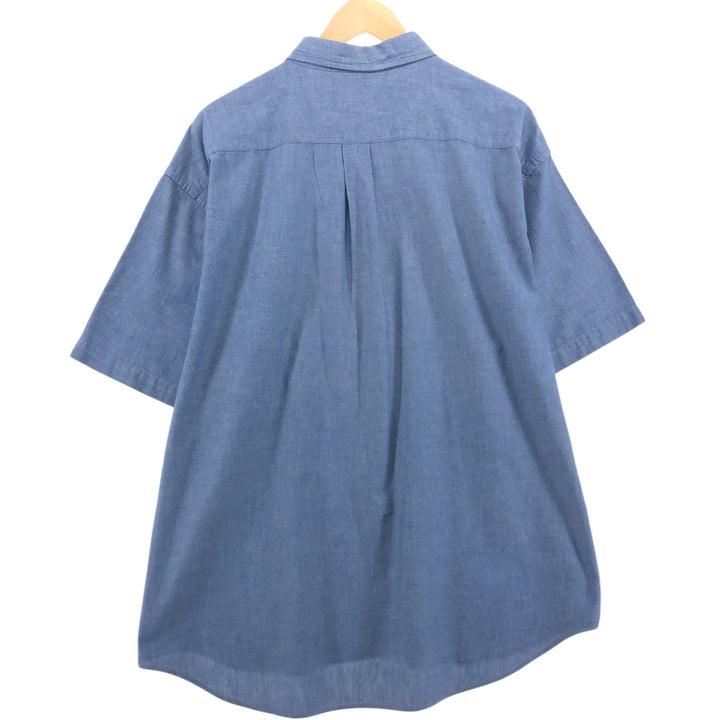 90'S Levi's DOCKERS short sleeve button down shirt, men's XL size, vintage cotton blue type Vintage Second Hand
