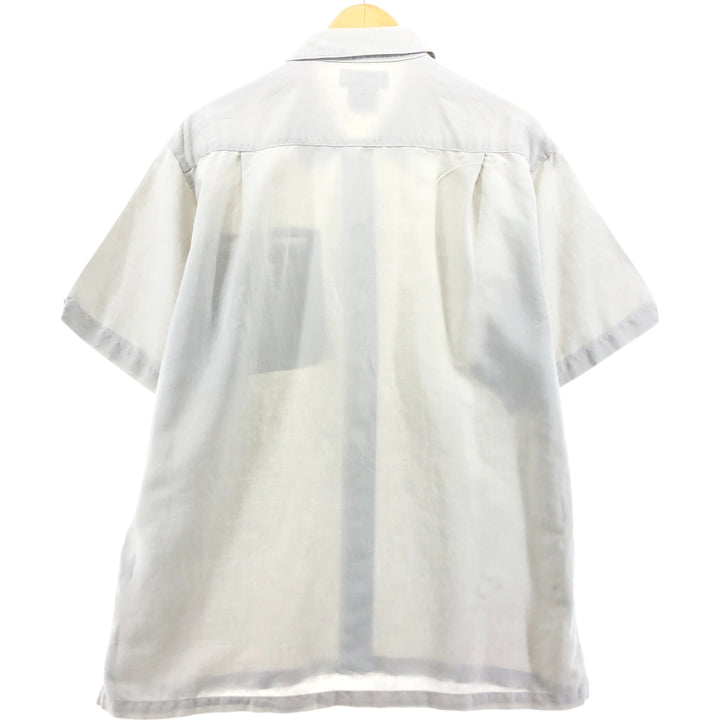 Columbia Short Sleeve Ramie x Cotton Shirt, Men's M Size Lamy Beige type Vintage Second Hand