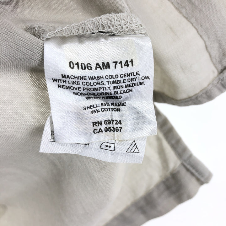 Columbia Short Sleeve Ramie x Cotton Shirt, Men's M Size Lamy Beige type Vintage Second Hand