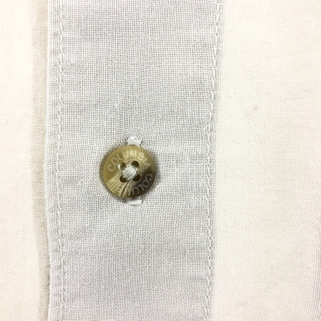 Columbia Short Sleeve Ramie x Cotton Shirt, Men's M Size Lamy Beige type Vintage Second Hand