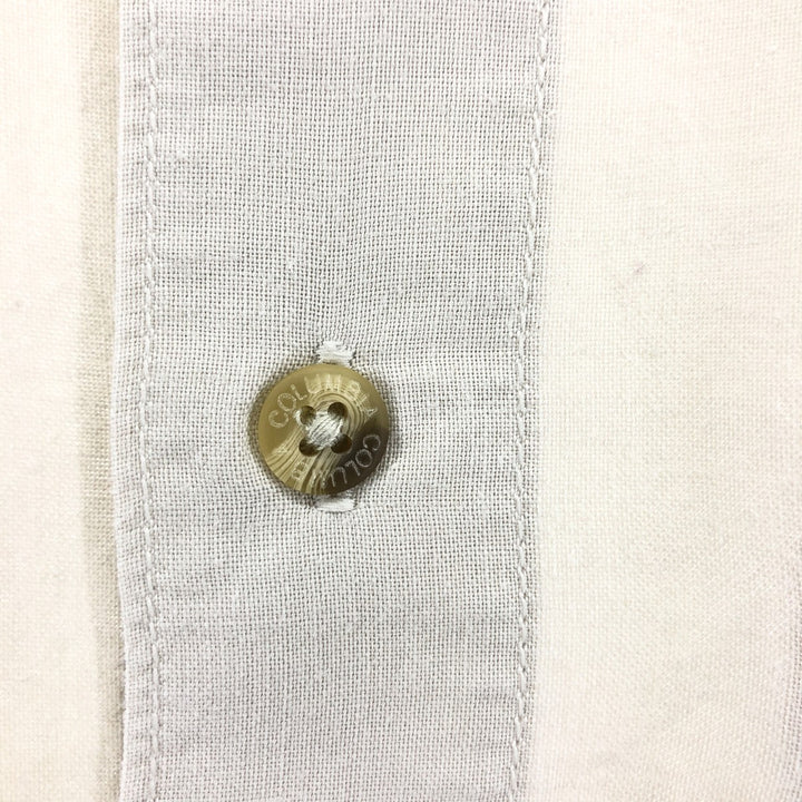 Columbia Short Sleeve Ramie x Cotton Shirt, Men's M Size Lamy Beige type Vintage Second Hand