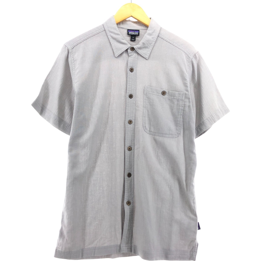 Patagonia ORGANIC COTTON 52921SP17 Short Sleeve Cotton Shirt, Box Shirt, Men's Size S Organic cotton gray type Vintage Second Hand
