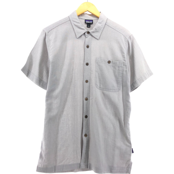 Patagonia ORGANIC COTTON 52921SP17 Short Sleeve Cotton Shirt, Box Shirt, Men's Size S Organic cotton gray type Vintage Second Hand