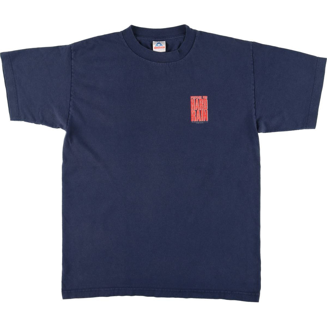 90s~00'S ALSTYLE APPAREL and ACTIVEWEAR Flood HARD RAIN Movie T-shirt Men's L size cotton navy blue type Vintage Second Hand