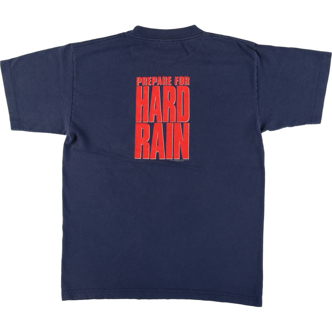 90s~00'S ALSTYLE APPAREL and ACTIVEWEAR Flood HARD RAIN Movie T-shirt Men's L size cotton navy blue type Vintage Second Hand