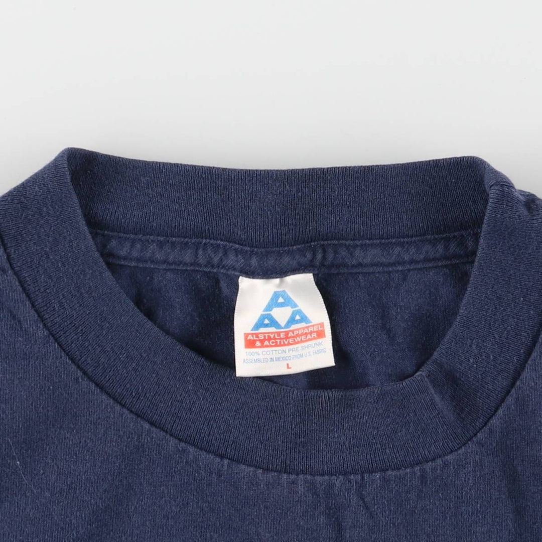 90s~00'S ALSTYLE APPAREL and ACTIVEWEAR Flood HARD RAIN Movie T-shirt Men's L size cotton navy blue type Vintage Second Hand