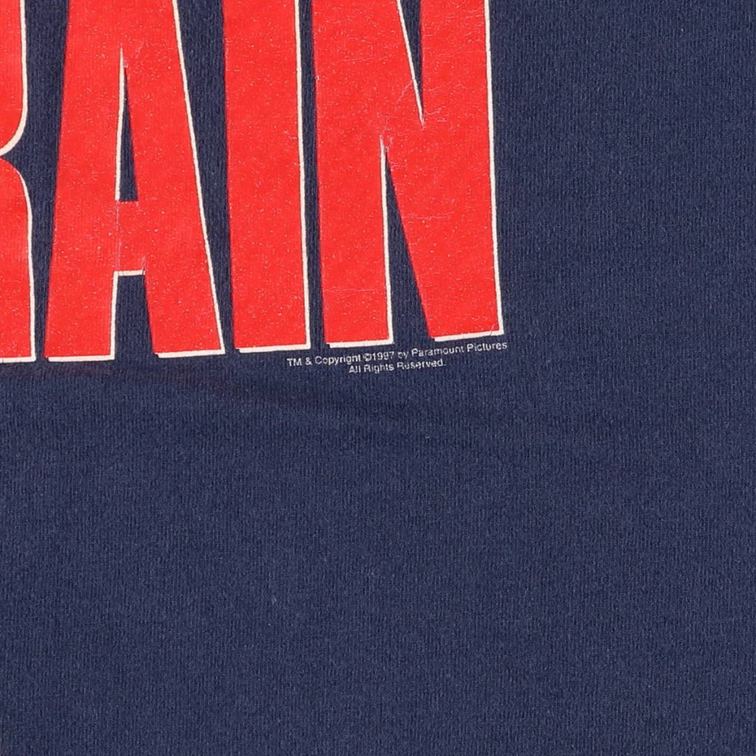 90s~00'S ALSTYLE APPAREL and ACTIVEWEAR Flood HARD RAIN Movie T-shirt Men's L size cotton navy blue type Vintage Second Hand