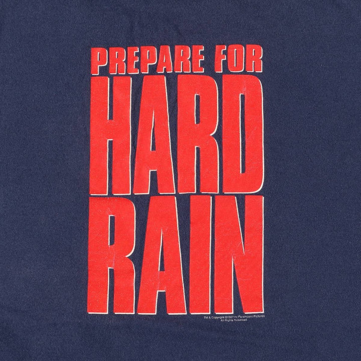 90s~00'S ALSTYLE APPAREL and ACTIVEWEAR Flood HARD RAIN Movie T-shirt Men's L size cotton navy blue type Vintage Second Hand