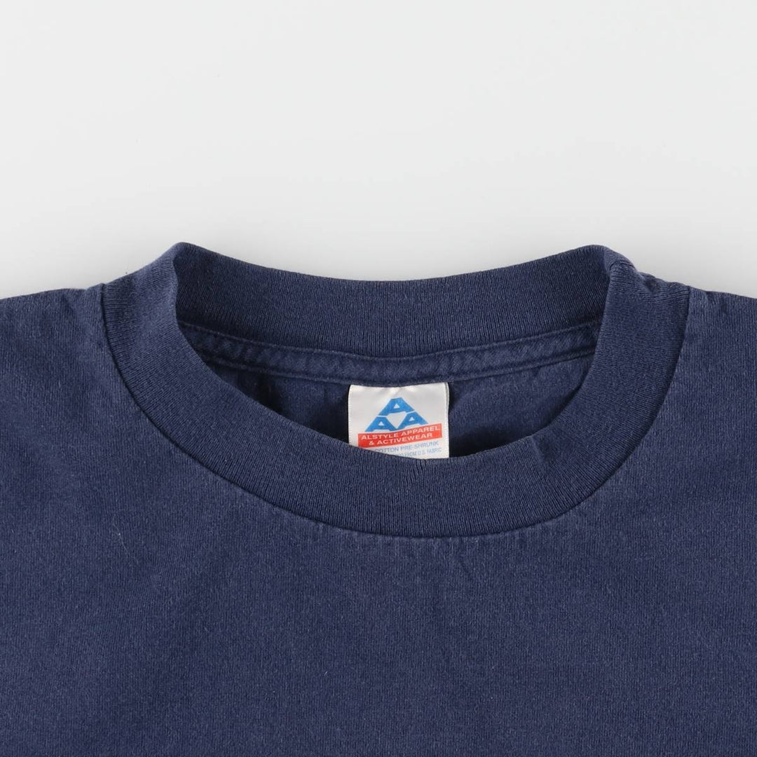 90s~00'S ALSTYLE APPAREL and ACTIVEWEAR Flood HARD RAIN Movie T-shirt Men's L size cotton navy blue type Vintage Second Hand