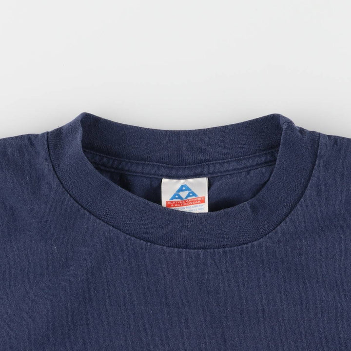 90s~00'S ALSTYLE APPAREL and ACTIVEWEAR Flood HARD RAIN Movie T-shirt Men's L size cotton navy blue type Vintage Second Hand