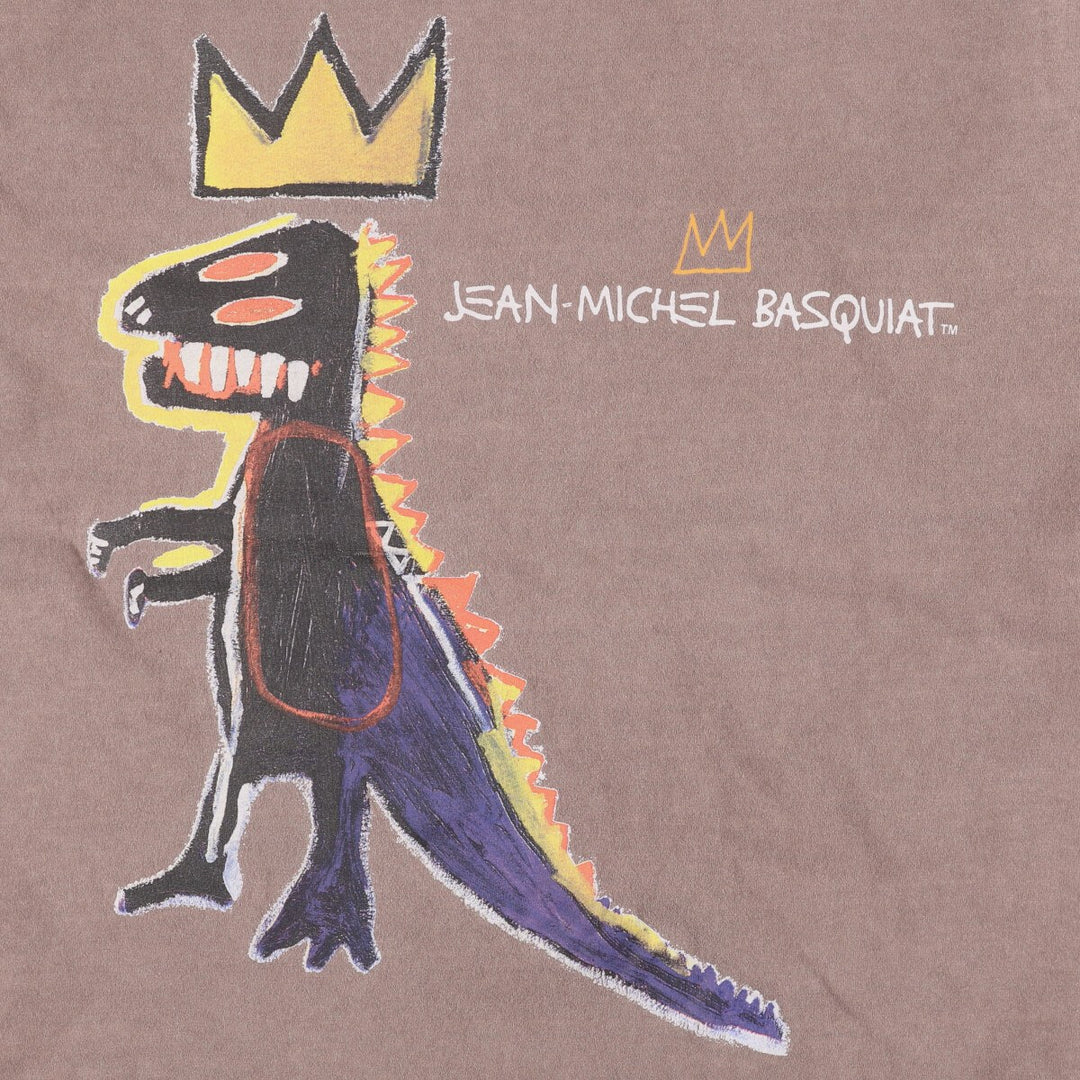 JEAN-MICHEL BASQUIAT Jean-Michel Basquiat Art T-shirt Men's L size unclear brown type Vintage Second Hand