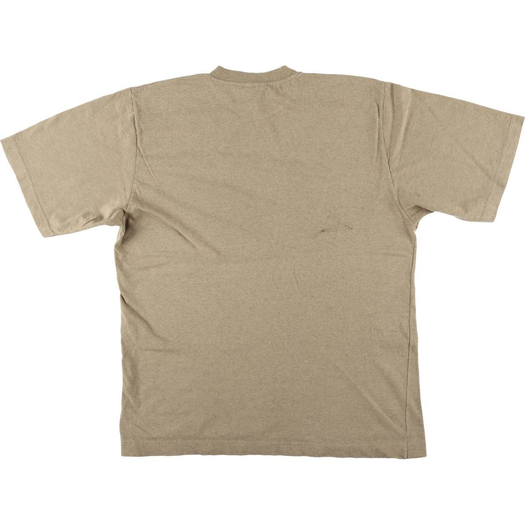 90'S Adidas logo print T-shirt, men's size L, vintage cotton brown type Vintage Second Hand
