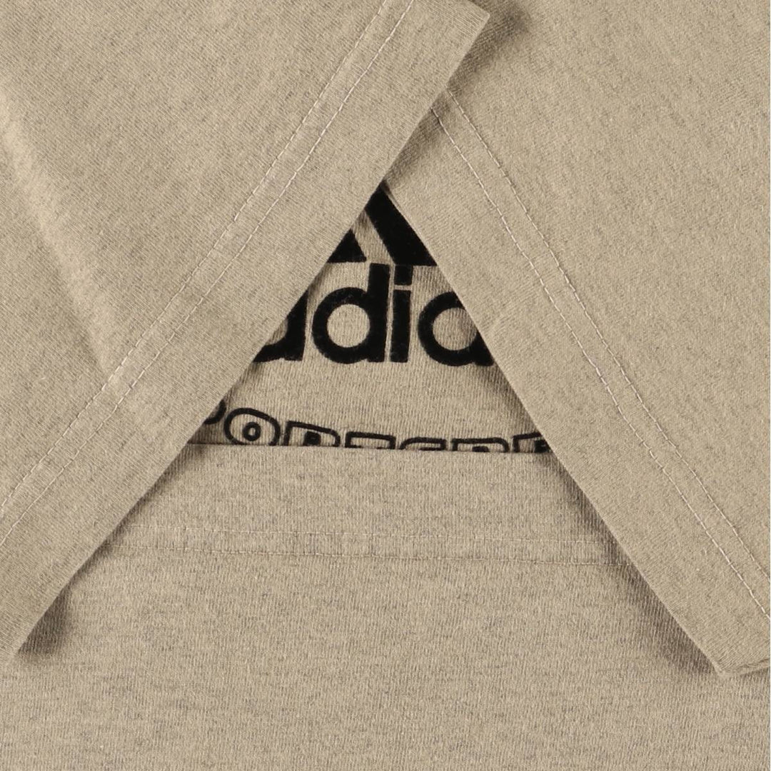 90'S Adidas logo print T-shirt, men's size L, vintage cotton brown type Vintage Second Hand