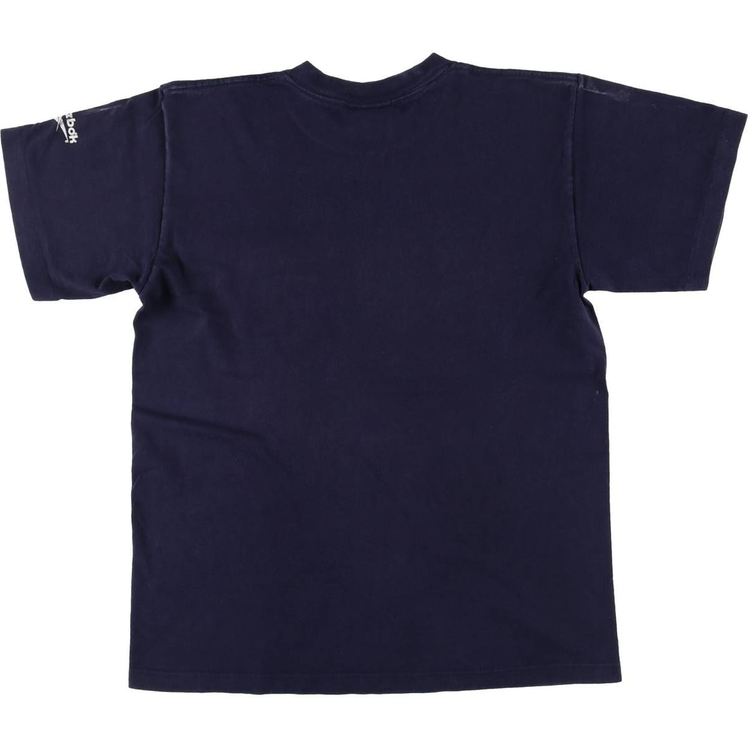 90'S Reebok Printed T-shirt Made in USA Men's XL Vintage cotton navy blue type Vintage Second Hand
