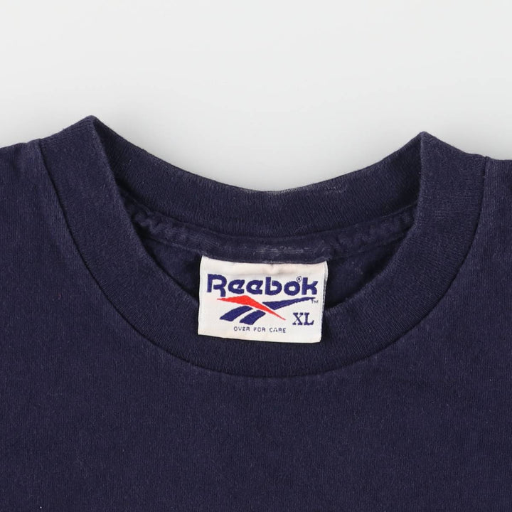 90'S Reebok Printed T-shirt Made in USA Men's XL Vintage cotton navy blue type Vintage Second Hand