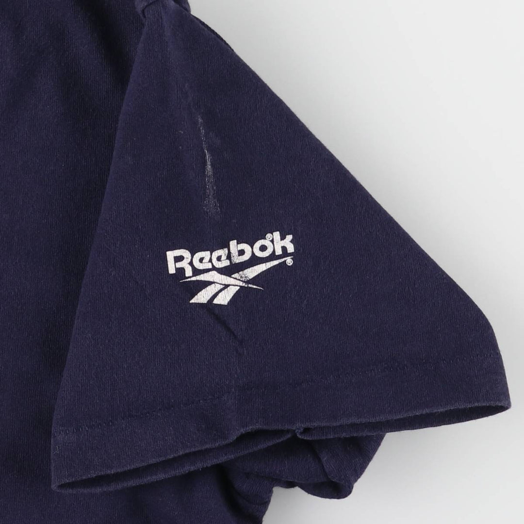 90'S Reebok Printed T-shirt Made in USA Men's XL Vintage cotton navy blue type Vintage Second Hand