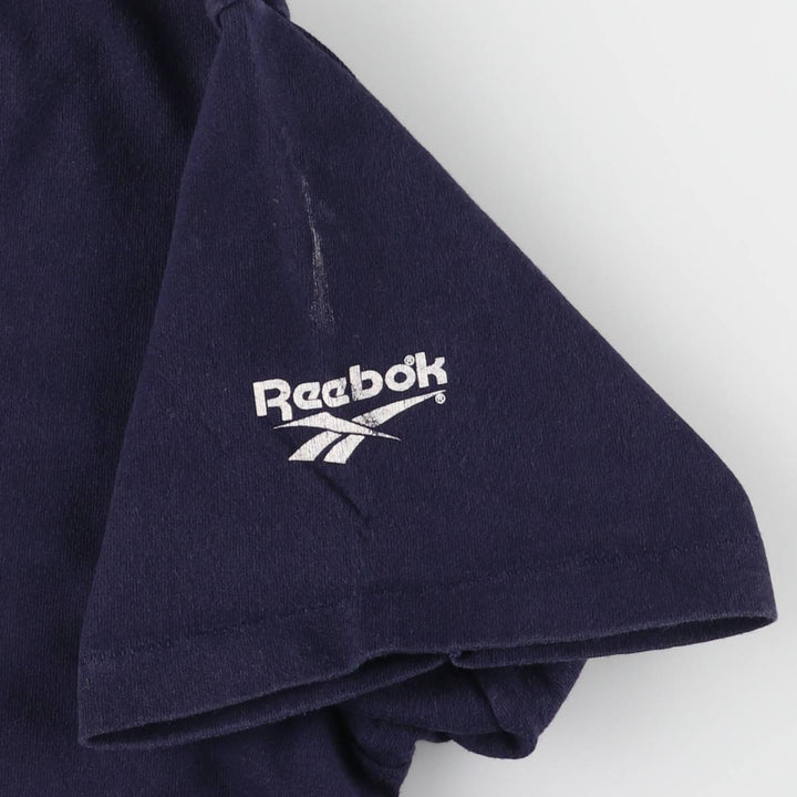 90'S Reebok Printed T-shirt Made in USA Men's XL Vintage cotton navy blue type Vintage Second Hand
