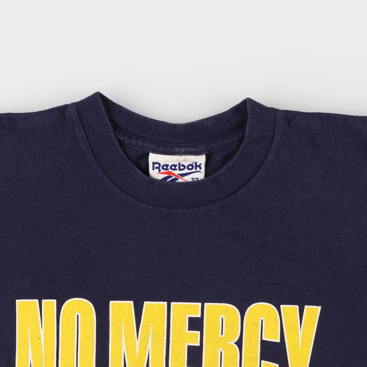 90'S Reebok Printed T-shirt Made in USA Men's XL Vintage cotton navy blue type Vintage Second Hand