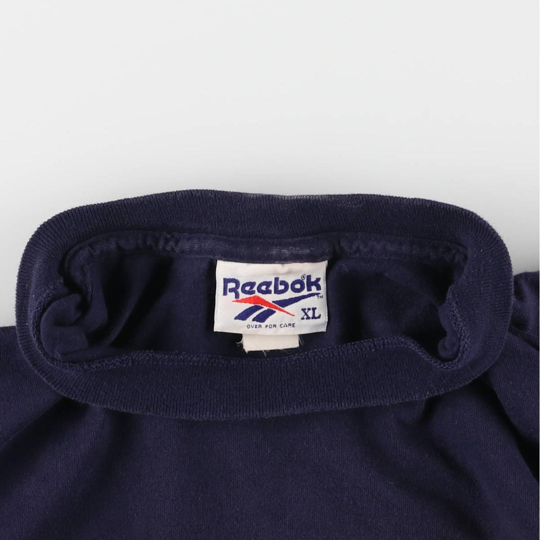 90'S Reebok Printed T-shirt Made in USA Men's XL Vintage cotton navy blue type Vintage Second Hand
