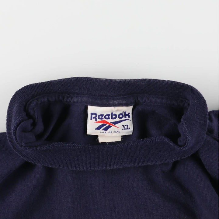 90'S Reebok Printed T-shirt Made in USA Men's XL Vintage cotton navy blue type Vintage Second Hand