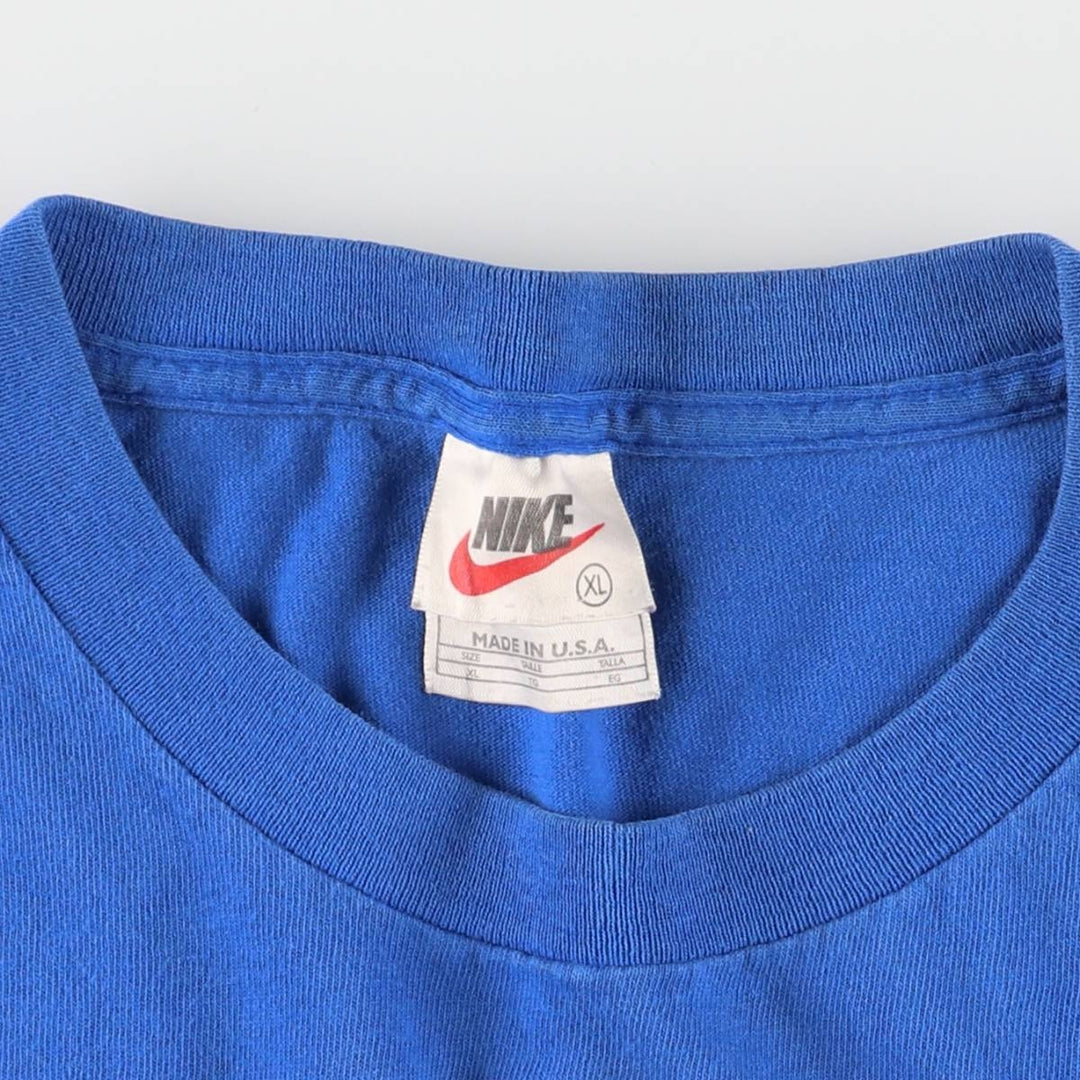90'S Nike One Point Logo T-shirt Made in USA Men's XL Vintage cotton blue type Vintage Second Hand