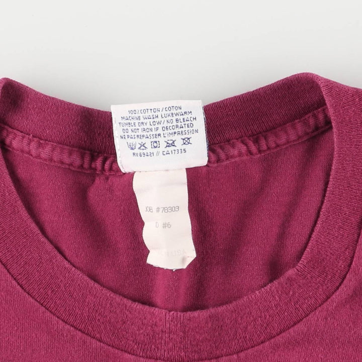 90'S Reebok One Point Logo T-shirt Made in USA Men's L Size Vintage cotton wine-red Vintage Second Hand