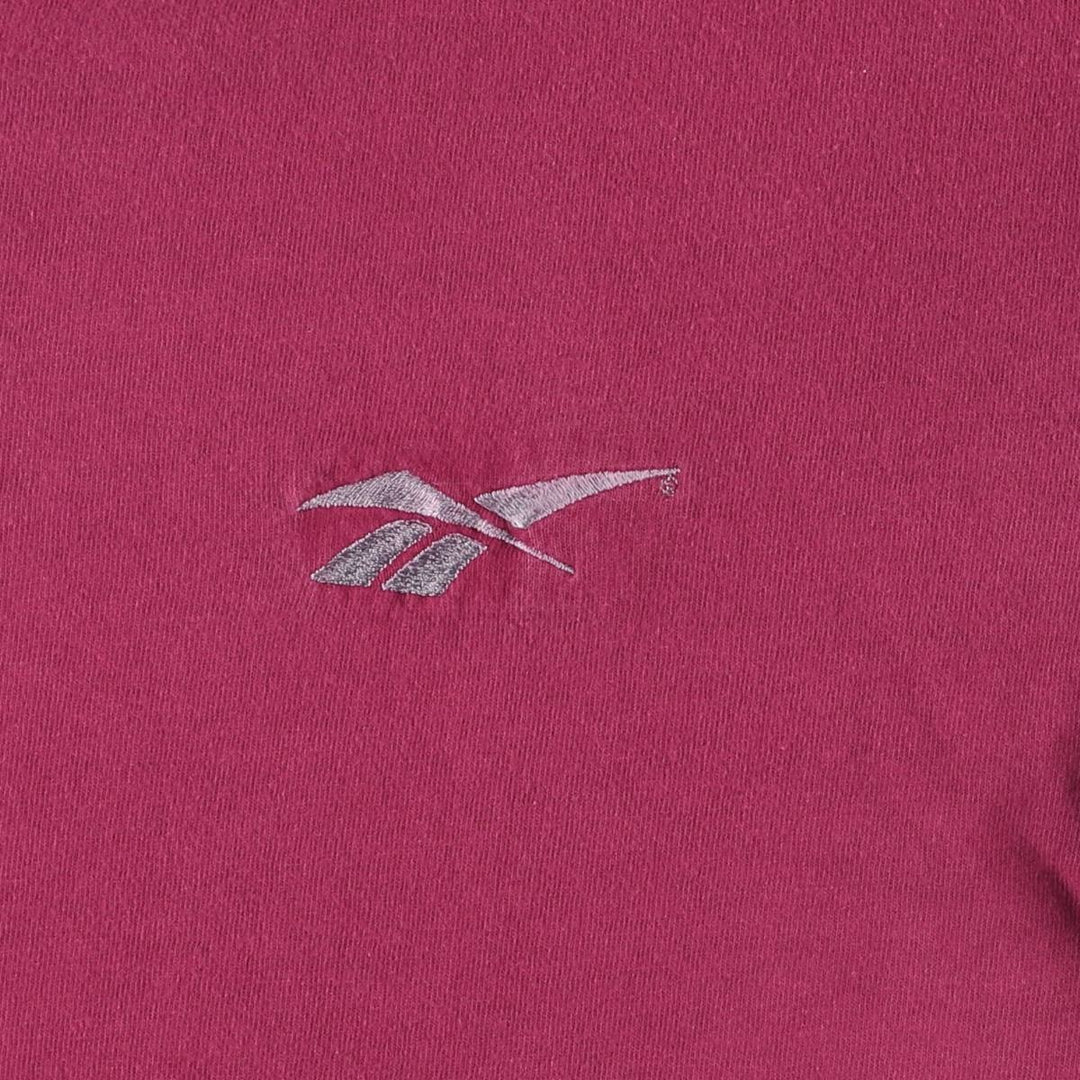 90'S Reebok One Point Logo T-shirt Made in USA Men's L Size Vintage cotton wine-red Vintage Second Hand