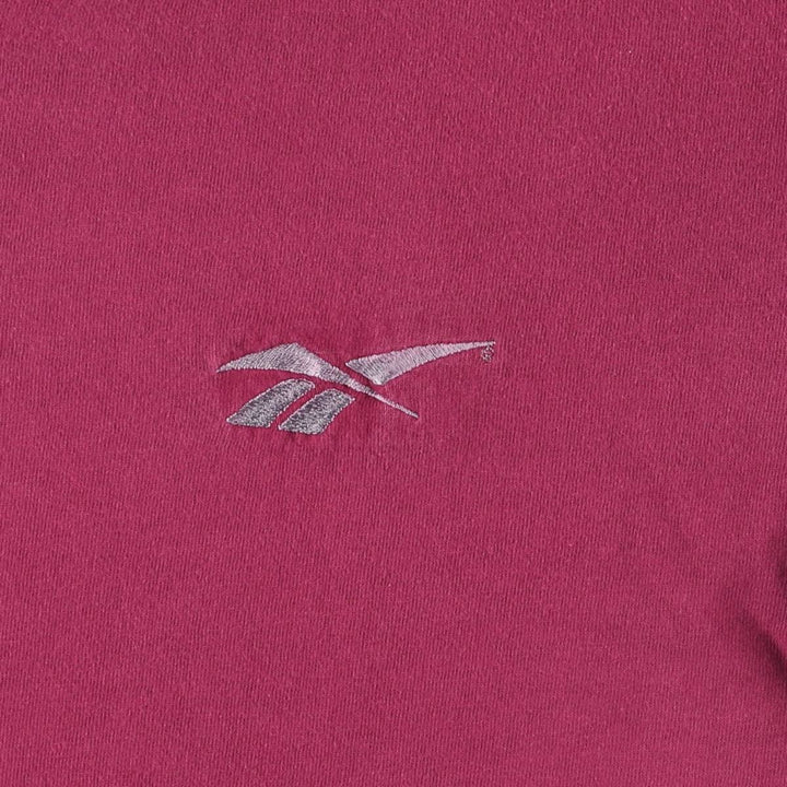 90'S Reebok One Point Logo T-shirt Made in USA Men's L Size Vintage cotton wine-red Vintage Second Hand