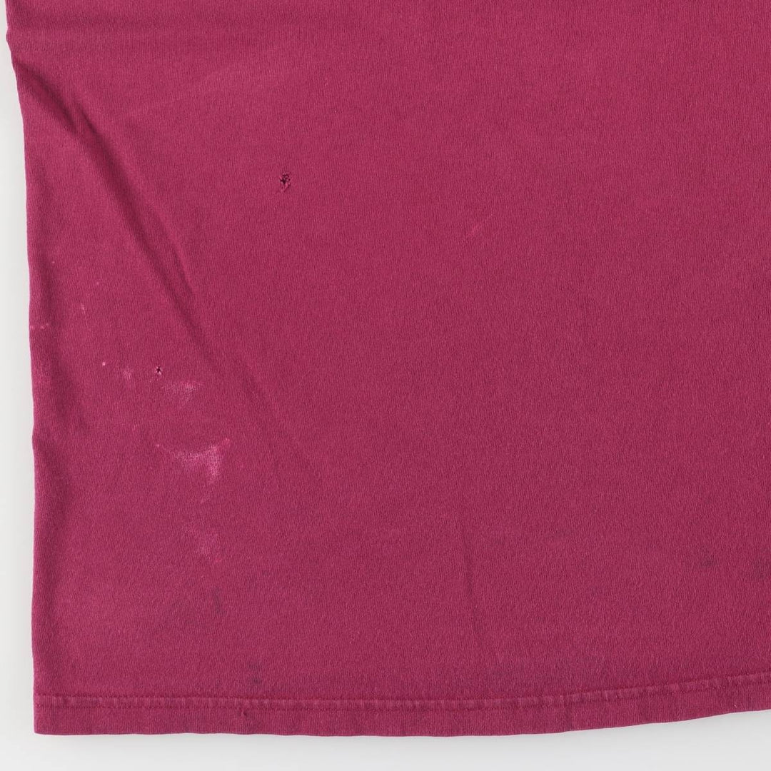 90'S Reebok One Point Logo T-shirt Made in USA Men's L Size Vintage cotton wine-red Vintage Second Hand