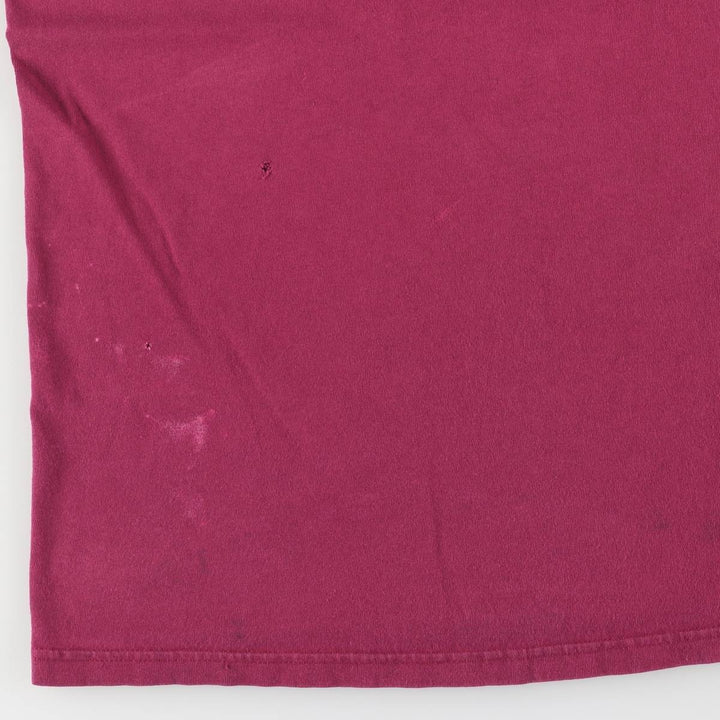 90'S Reebok One Point Logo T-shirt Made in USA Men's L Size Vintage cotton wine-red Vintage Second Hand