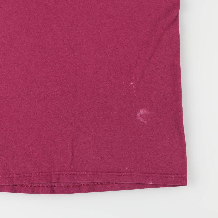 90'S Reebok One Point Logo T-shirt Made in USA Men's L Size Vintage cotton wine-red Vintage Second Hand