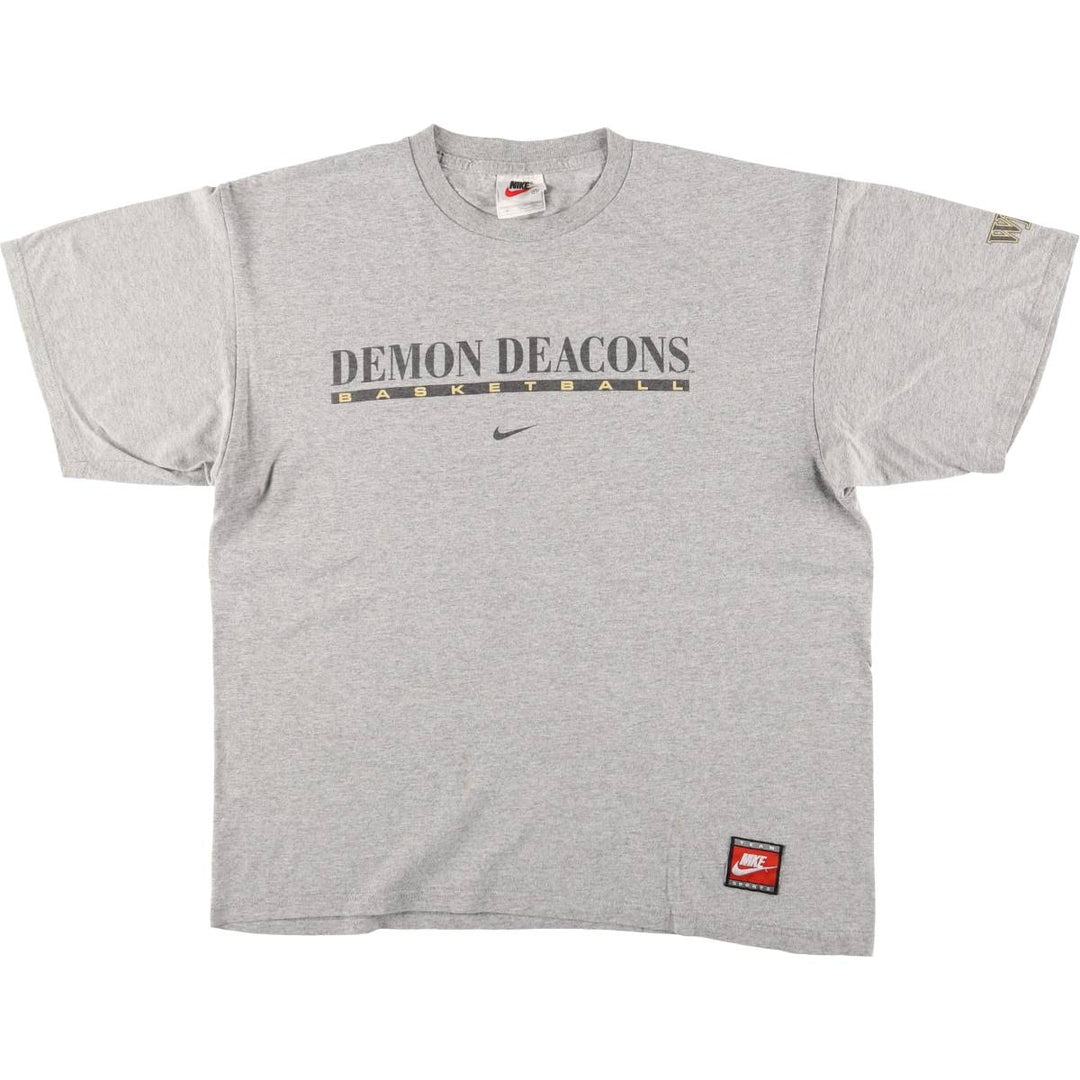 90'S Nike NIKE TEAM Printed T-shirt Men's M Vintage cotton gray type Vintage Second Hand