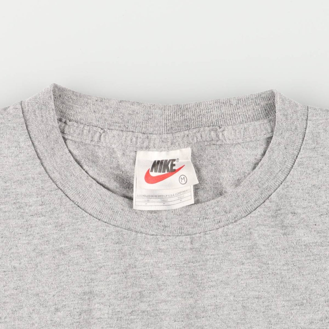 90'S Nike NIKE TEAM Printed T-shirt Men's M Vintage cotton gray type Vintage Second Hand