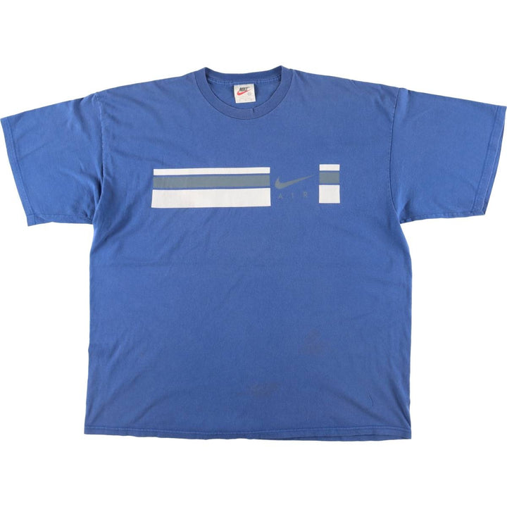 90'S Nike Logo T-shirt Made in USA Men's XXL Vintage cotton blue type Vintage Second Hand