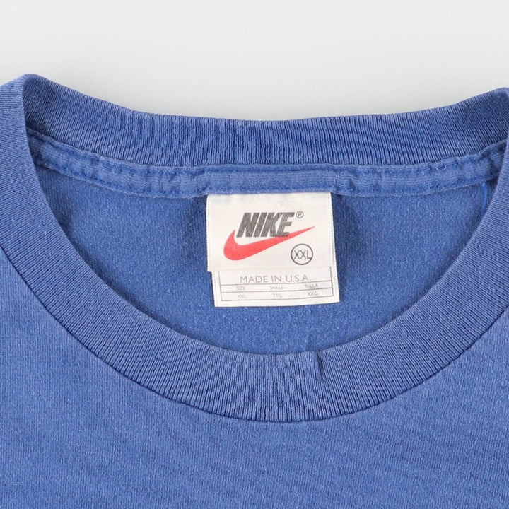 90'S Nike Logo T-shirt Made in USA Men's XXL Vintage cotton blue type Vintage Second Hand
