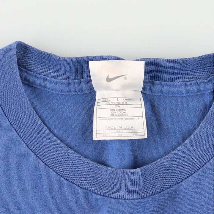 90'S Nike Logo T-shirt Made in USA Men's XXL Vintage cotton blue type Vintage Second Hand