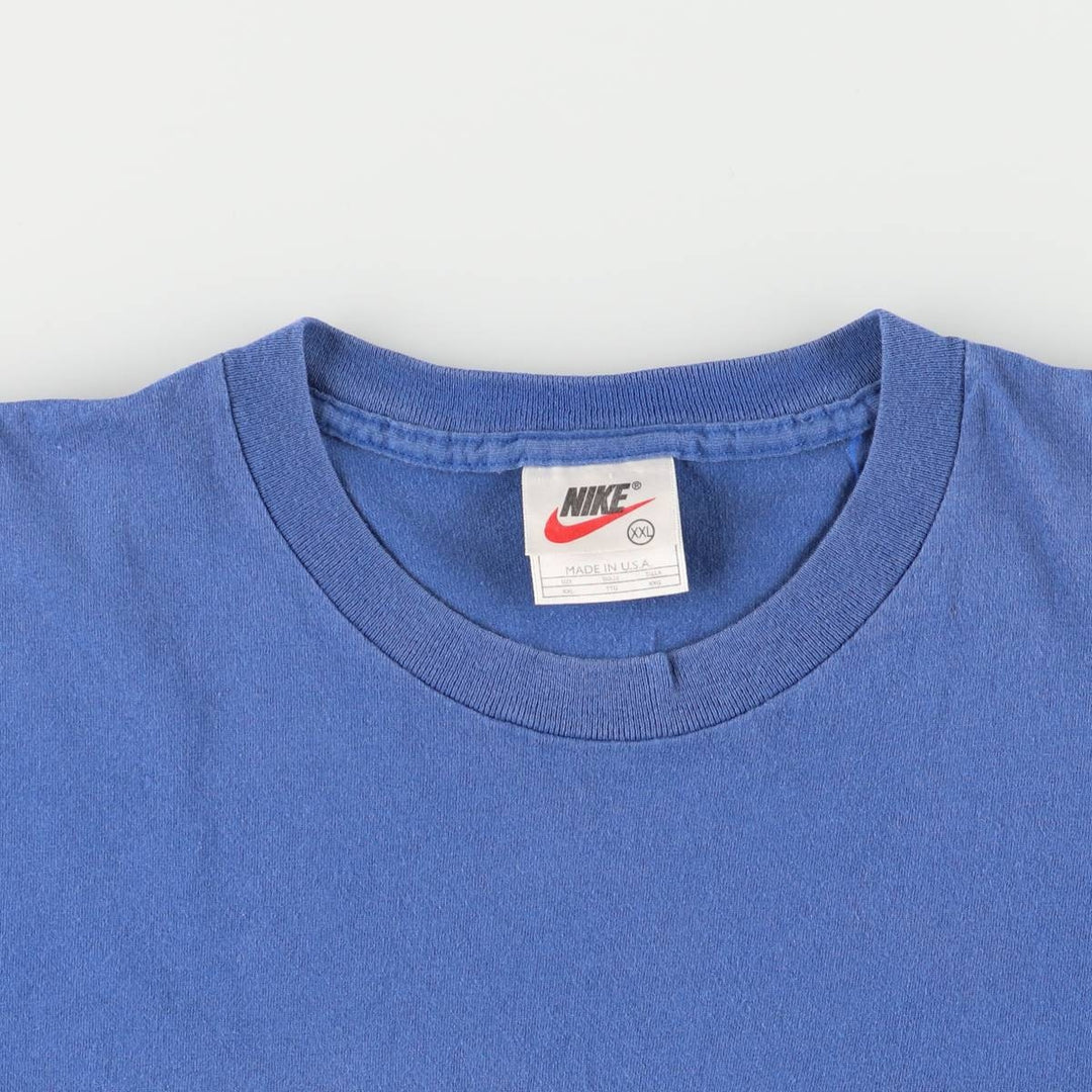 90'S Nike Logo T-shirt Made in USA Men's XXL Vintage cotton blue type Vintage Second Hand