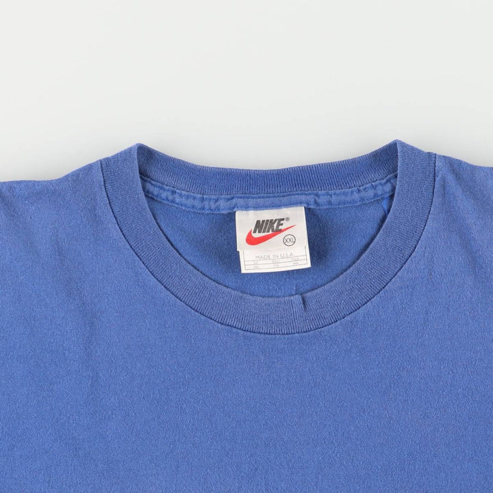 90'S Nike Logo T-shirt Made in USA Men's XXL Vintage cotton blue type Vintage Second Hand