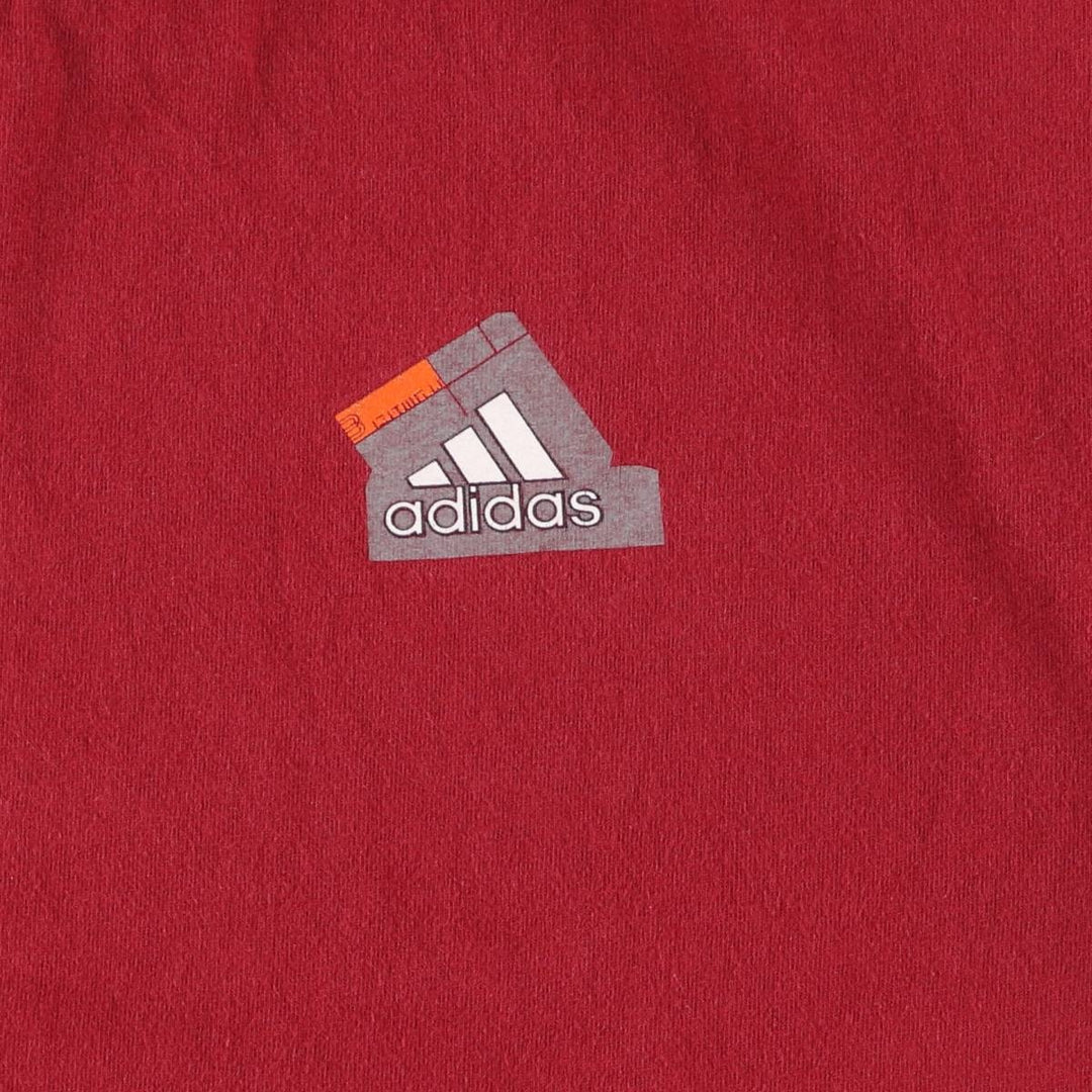 Adidas logo print T-shirt, made in USA, men's size M cotton wine-red Vintage Second Hand