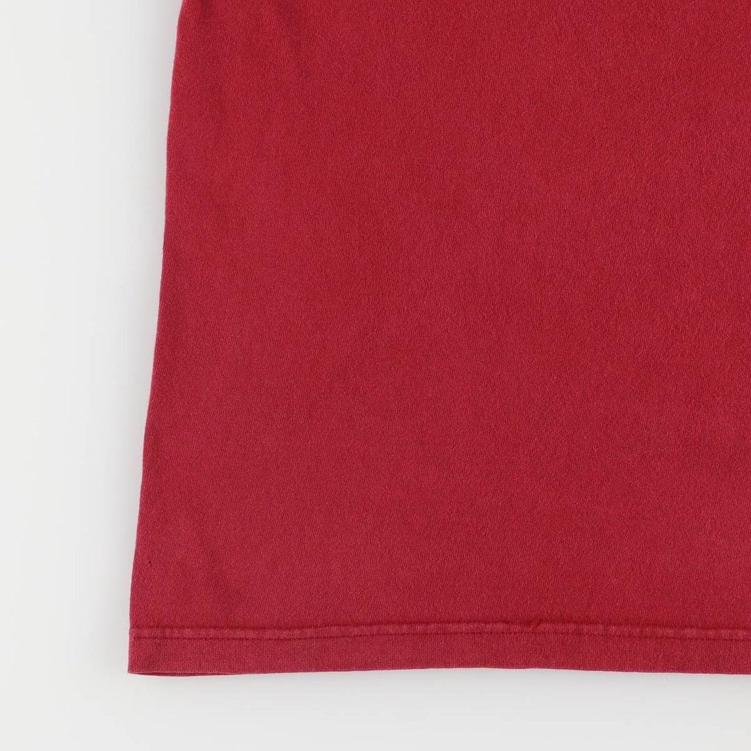 Adidas logo print T-shirt, made in USA, men's size M cotton wine-red Vintage Second Hand
