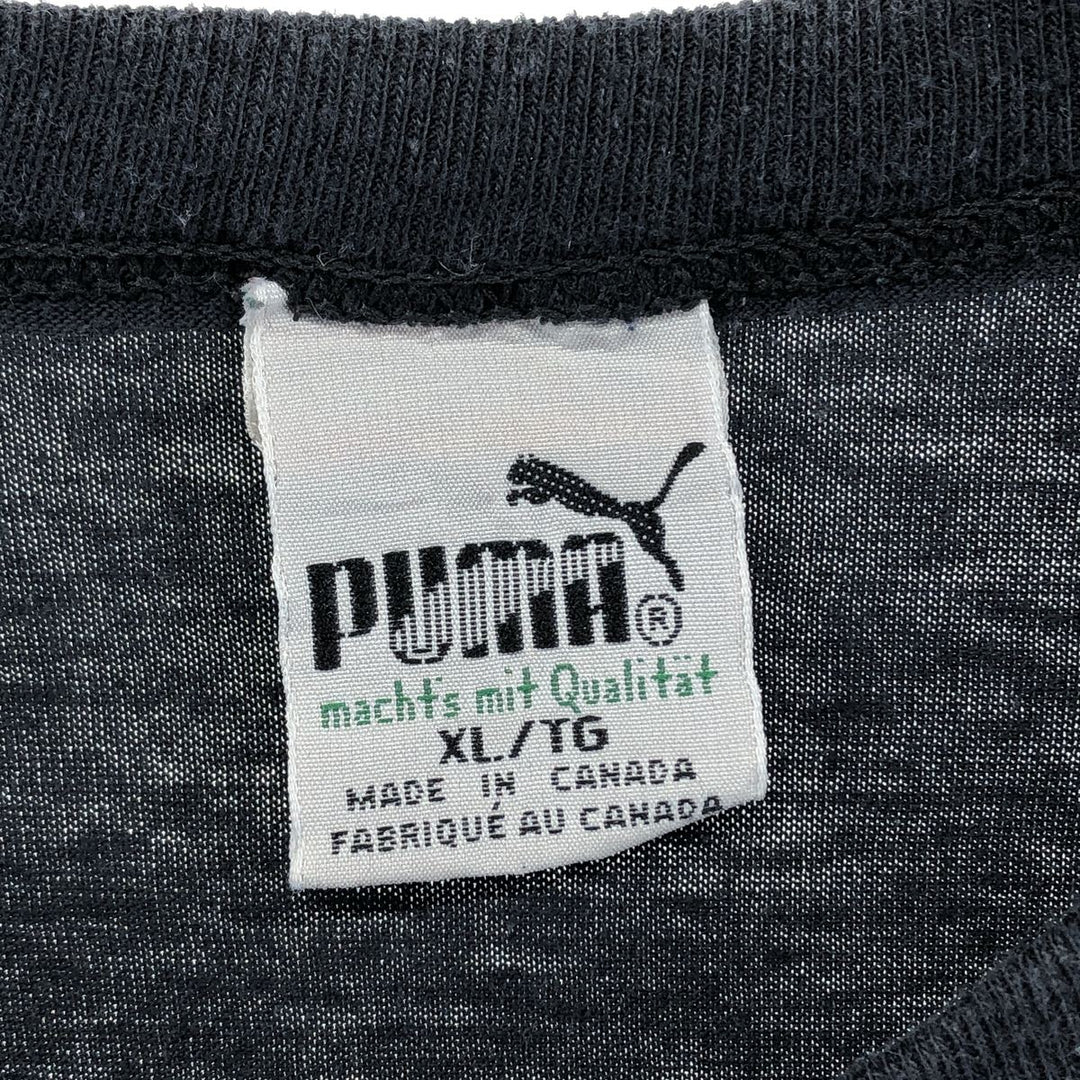 80'S PUMA Long Sleeve T-Shirt Made in Canada Men's XL Vintage polyester black type Vintage Second Hand