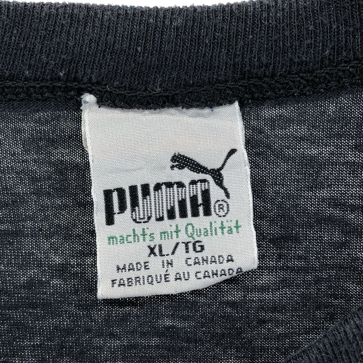 80'S PUMA Long Sleeve T-Shirt Made in Canada Men's XL Vintage polyester black type Vintage Second Hand