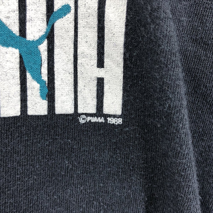 80'S PUMA Long Sleeve T-Shirt Made in Canada Men's XL Vintage polyester black type Vintage Second Hand